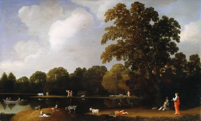 Eine Flusslandschaft mit Apollo und Marsyas